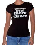 tshirt noir uni avec texte take one more glance (jette un dernier coup d'œil) taille 34/36