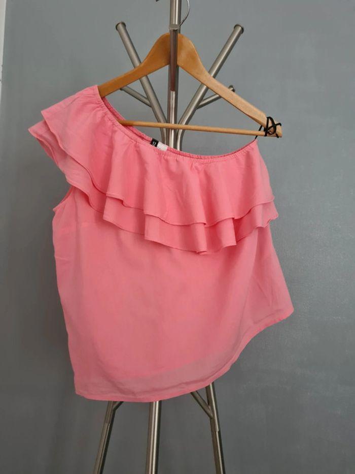 T-shirt asymétrique épaule nue rose Femme 38 - photo numéro 1