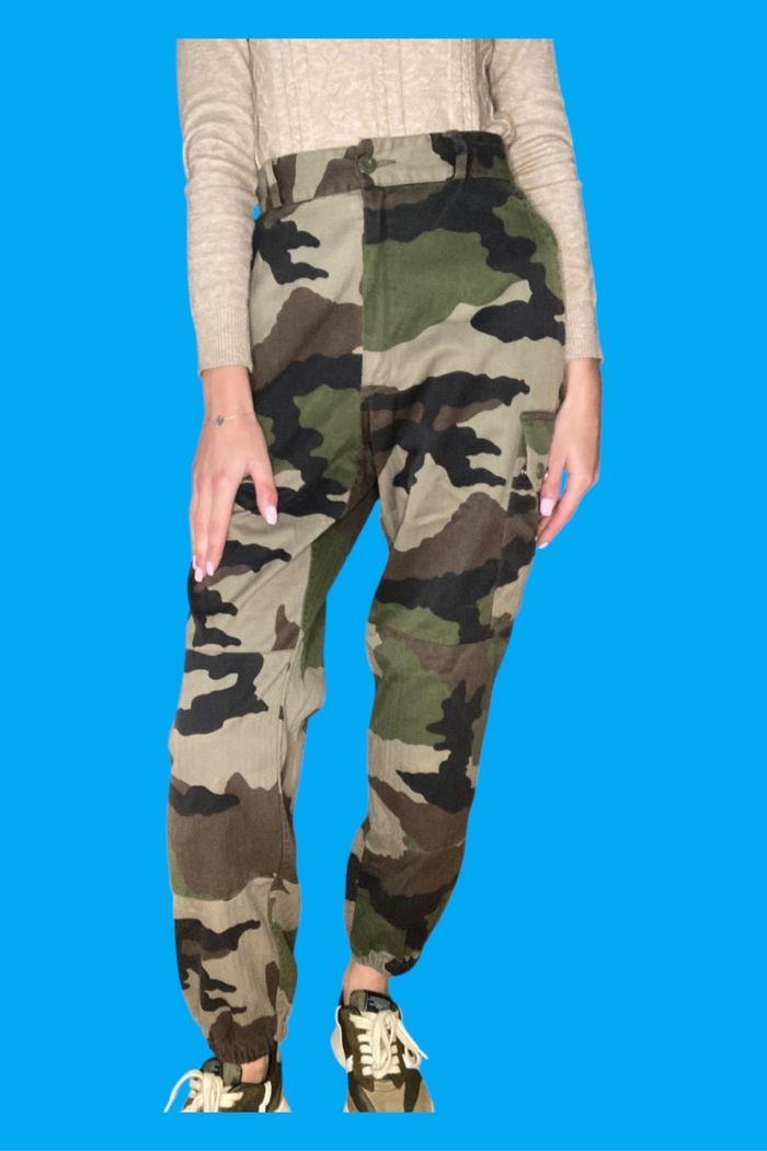 Pantalon militaire cargo femme avec élastique taille M/38 en bon état - photo numéro 3