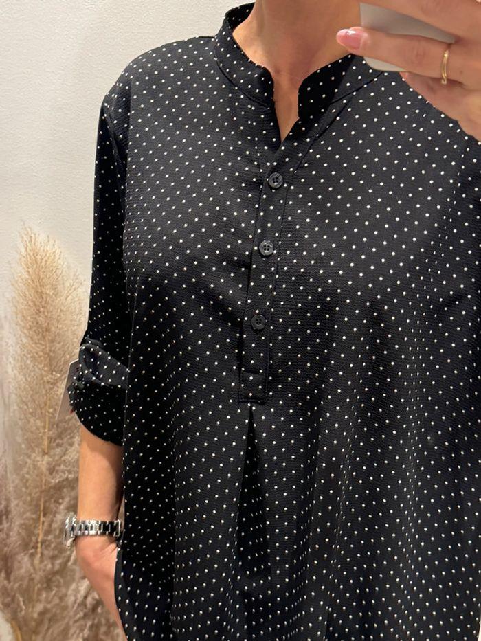 Belle Blouse noir à pois B7 - photo numéro 2