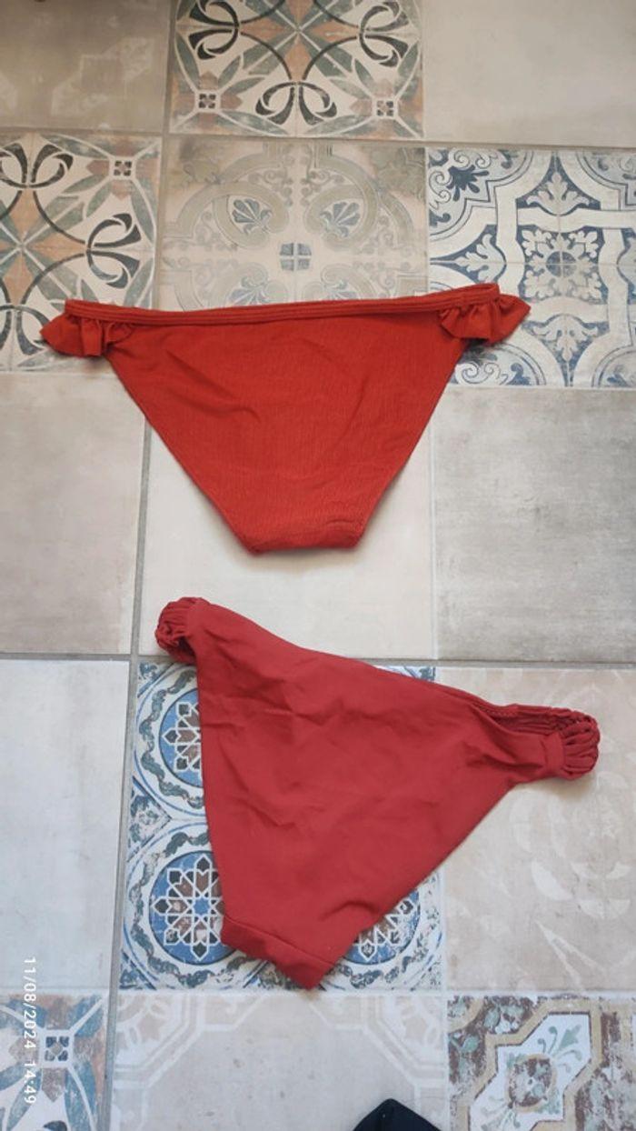 Lot de 2 bas de maillots de bain terracotta orange - photo numéro 2