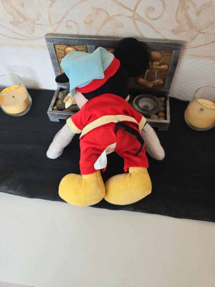 Doudou peluche Mickey pyjama rouge bonnet bleu étoile Disney Simba - photo numéro 3