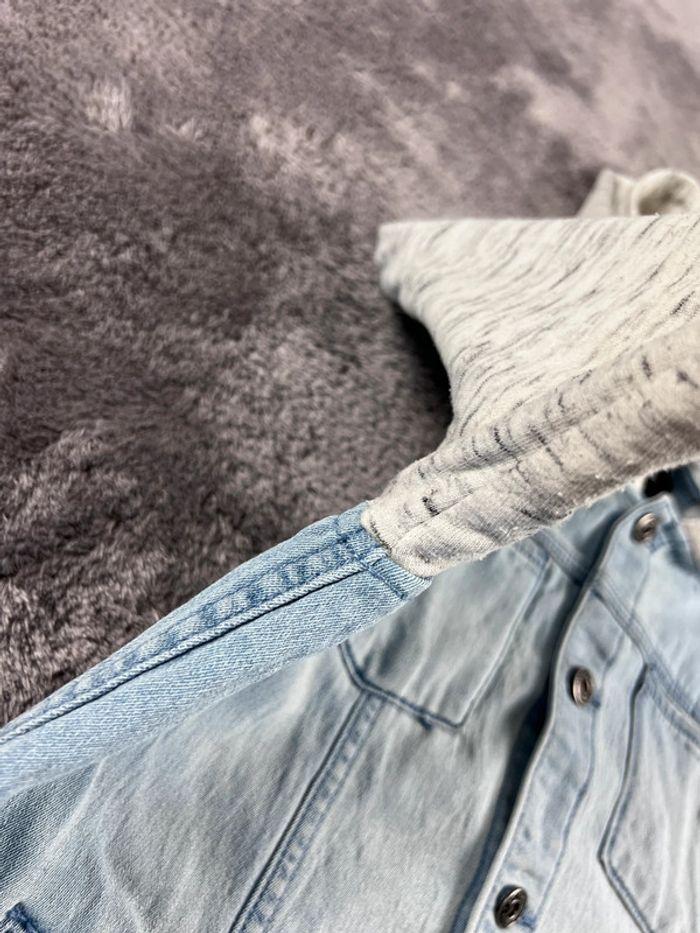 👕 Veste en Jeans avec capuche vintage y2k Bleu Clair Taille S 👕 - photo numéro 11