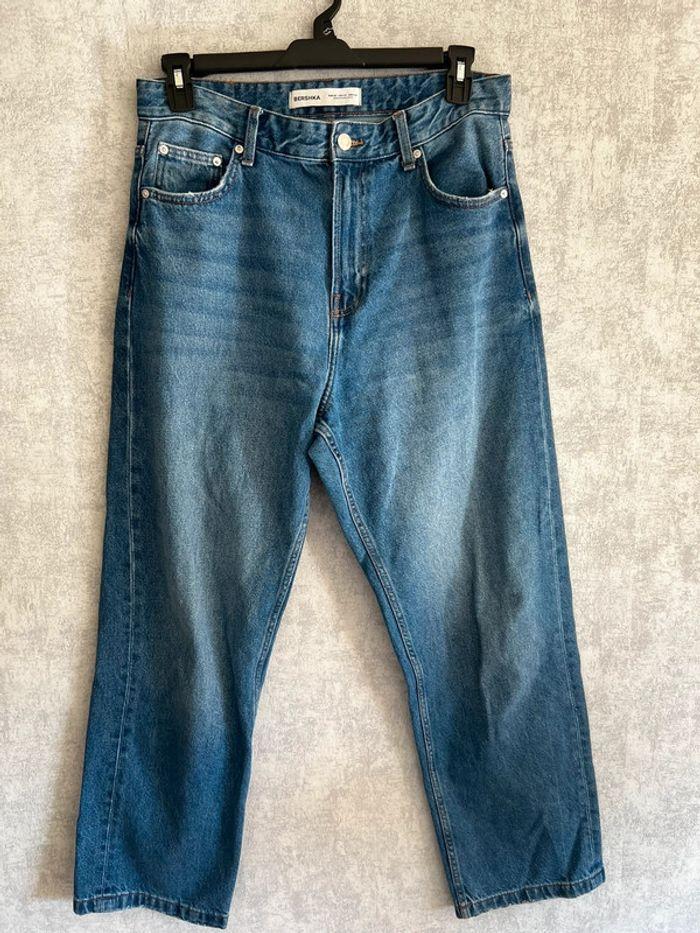 Jean baggy bleu foncé Bershka Taille 40 - photo numéro 1