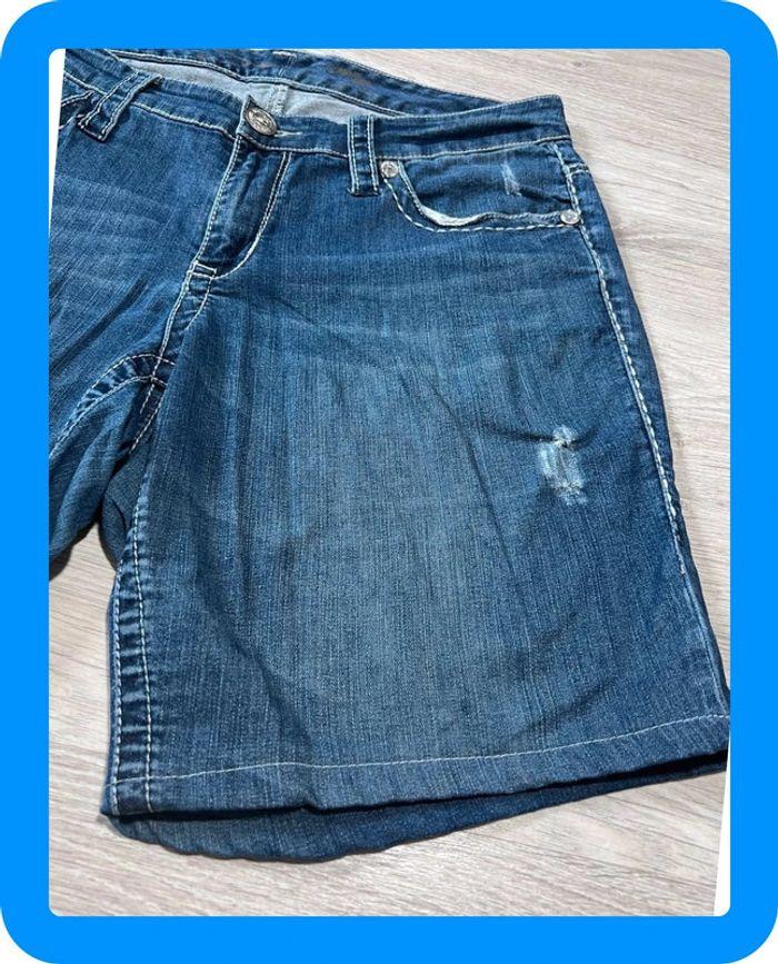 🩳 Short vintage brodé en jean Seven 7  Bleu Taille M 🩳 - photo numéro 16