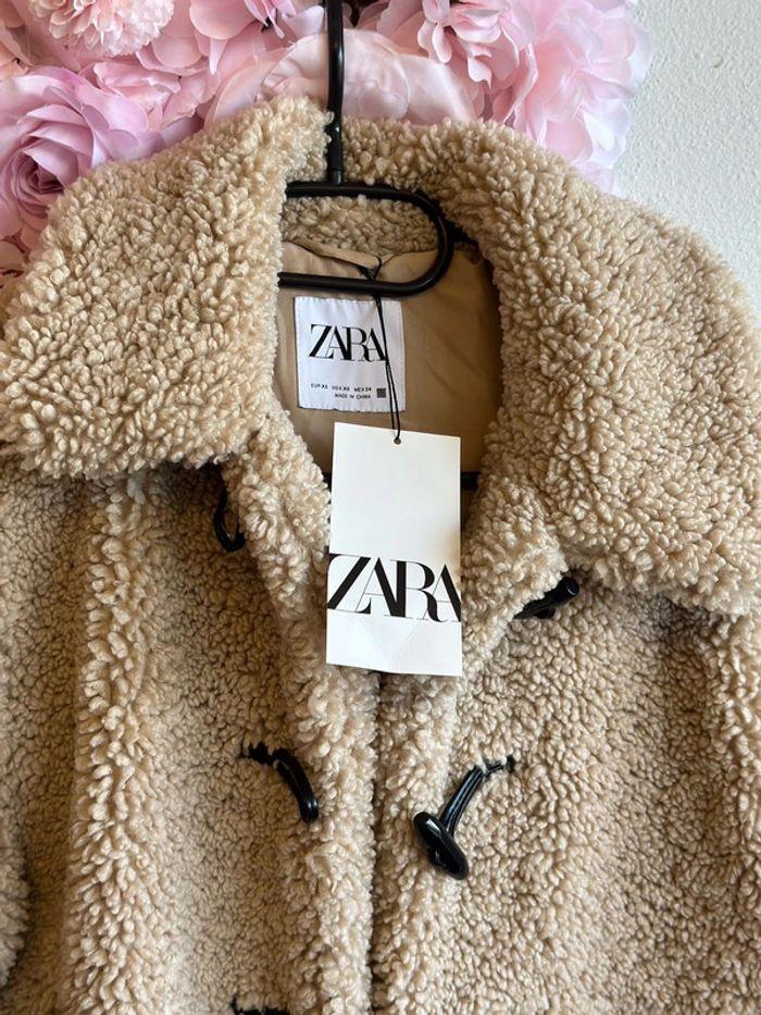 Veste Zara teddy beige, taille XS oversize, neuve - photo numéro 2