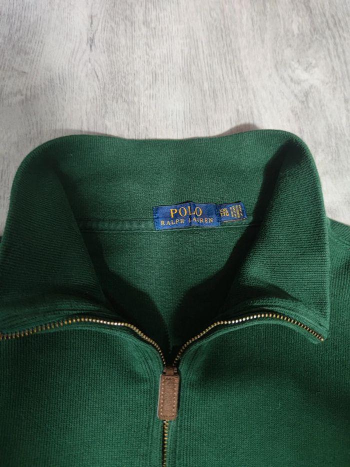 Pull Half Zip Ralph Lauren Vert Sapin Brodé Violet Taille 2XL Homme - photo numéro 6