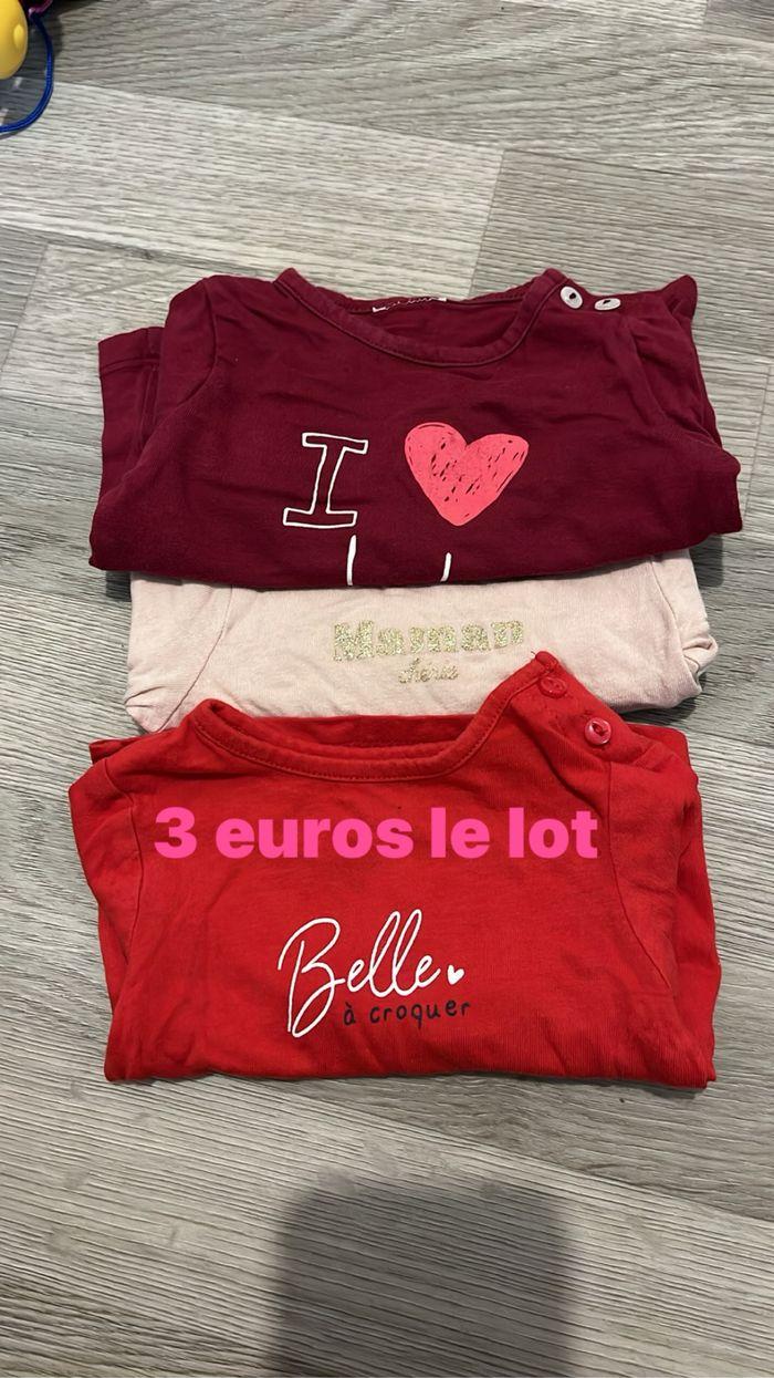 Lot de 3 t -shirt longue manche