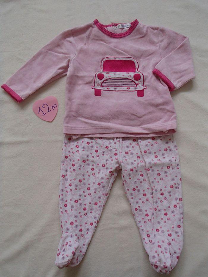 pyjama velours 2 pièces 12 mois