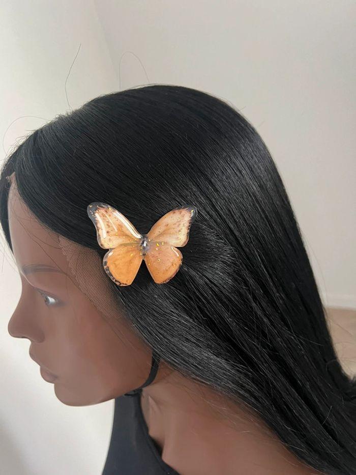 Barrette épingle décorative cheveux en papillon - photo numéro 2