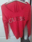 Pull femme Guess rouge avec perles taille 36/38