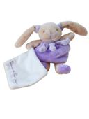 Doudou et Compagnie lapin mauve violet marron mouchoir blanc  cueillette DC2575