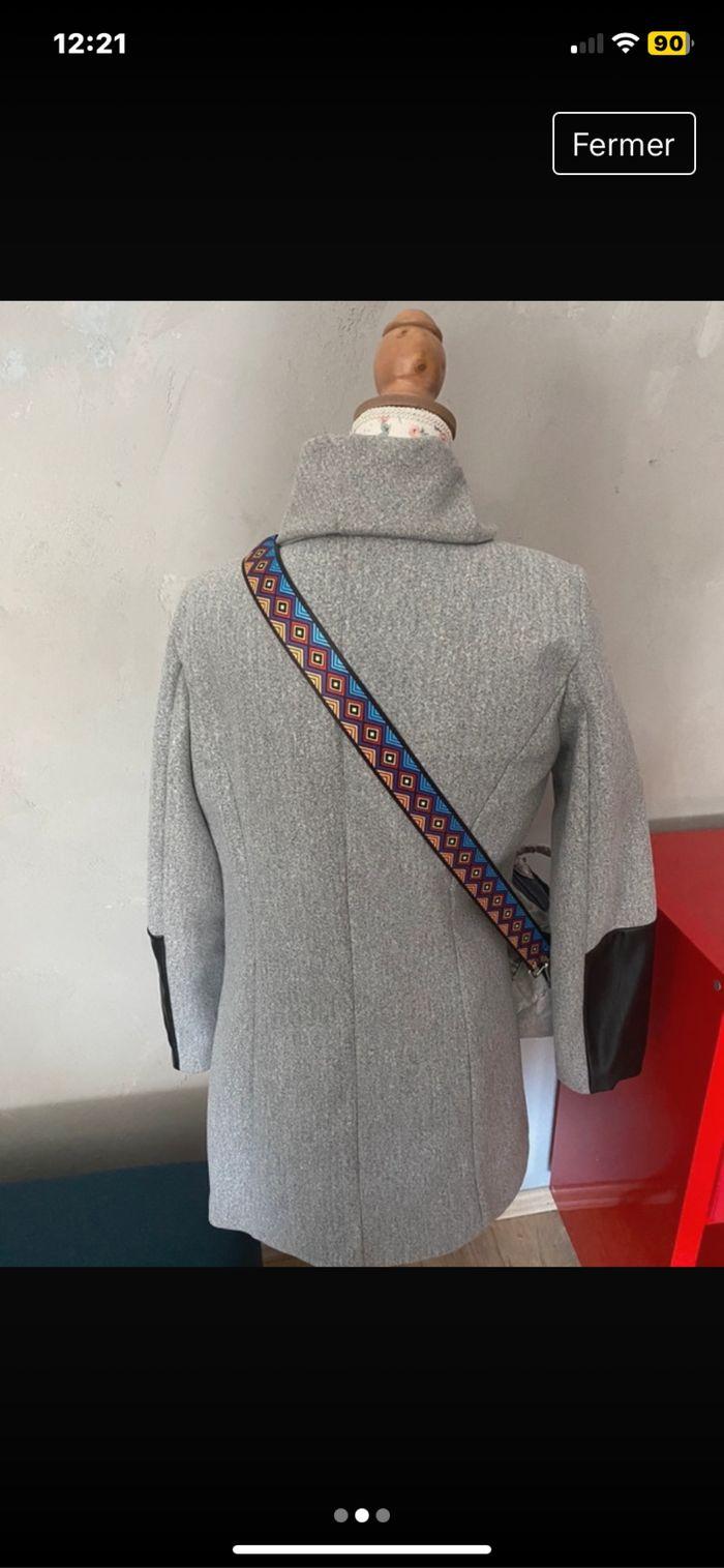 Veste manteau bi matière - photo numéro 2