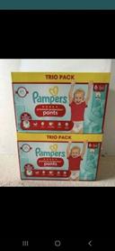 Lot 2 cartons trio pack pampers premium pants taille 6