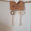 Boucles d'oreilles dorées et blanc nacré LC171