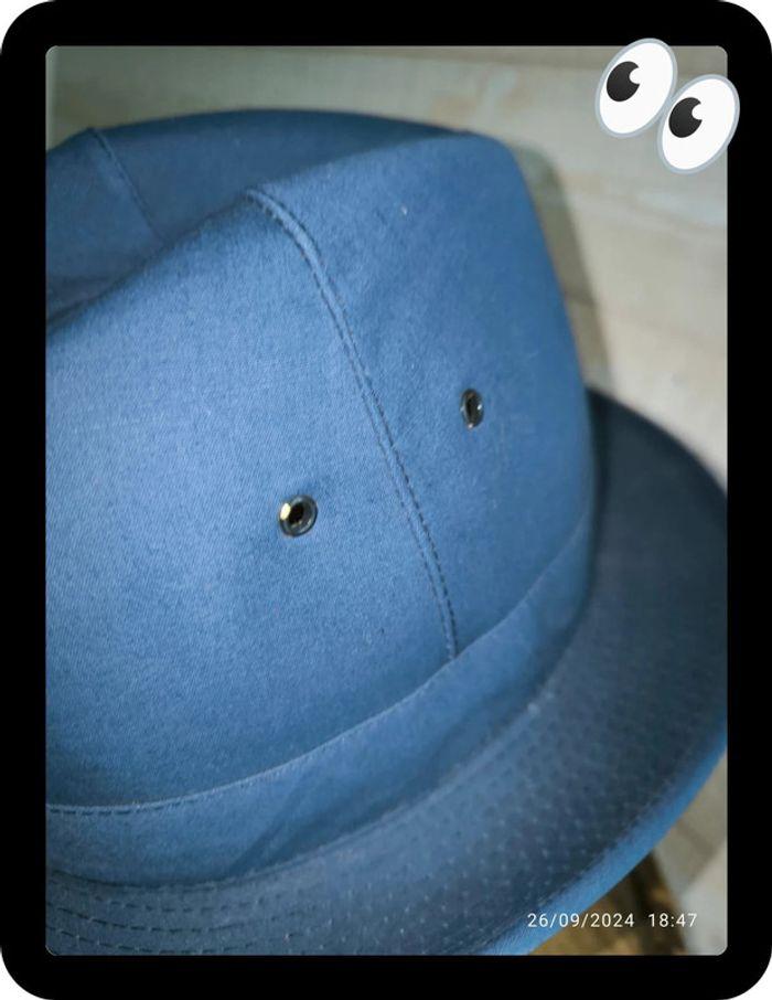 Chapeau fedora bleu vintage taille 54 - photo numéro 4