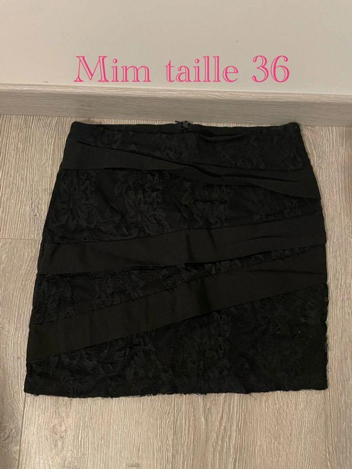 Jupe extensible noir à dentelle mim taille 36 - photo numéro 1