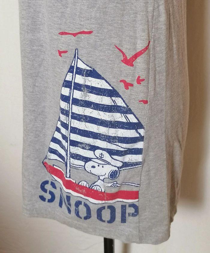 Nuisette / chemise de nuit gris bleu blanc rouge Snoopy by Schulz - photo numéro 4