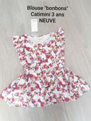 Blouse bonbons Catimini 3 ans NEUVE