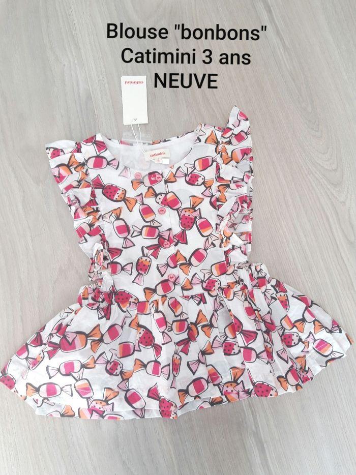 Blouse bonbons Catimini 3 ans NEUVE - photo numéro 1