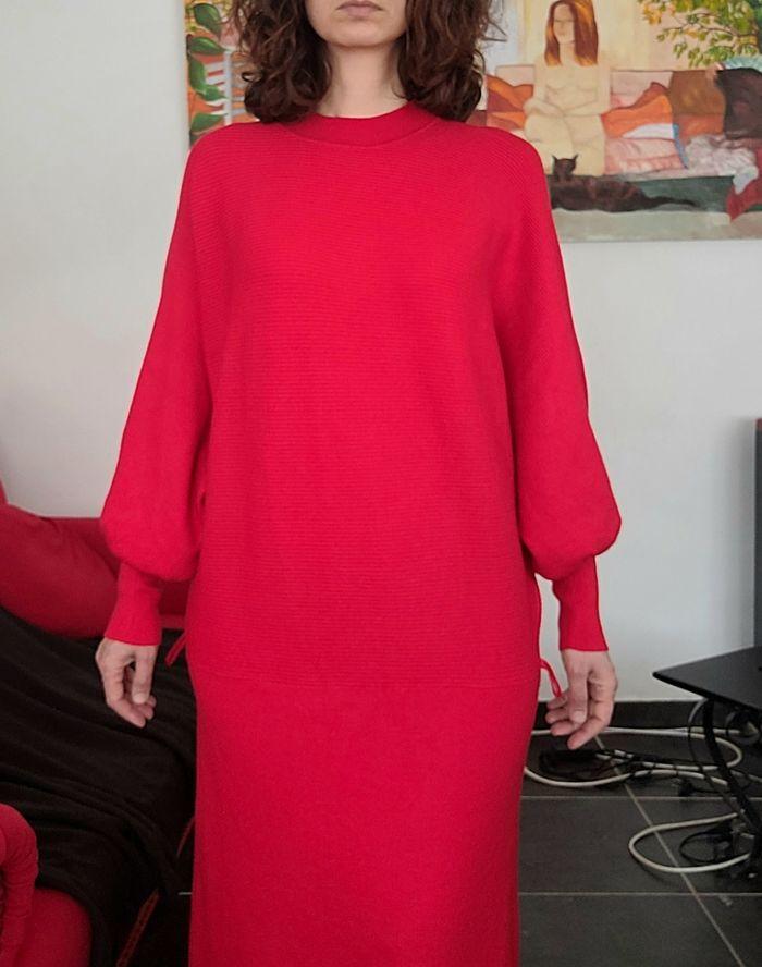 Robe midi rouge C&A rétro vintage 40 - photo numéro 1