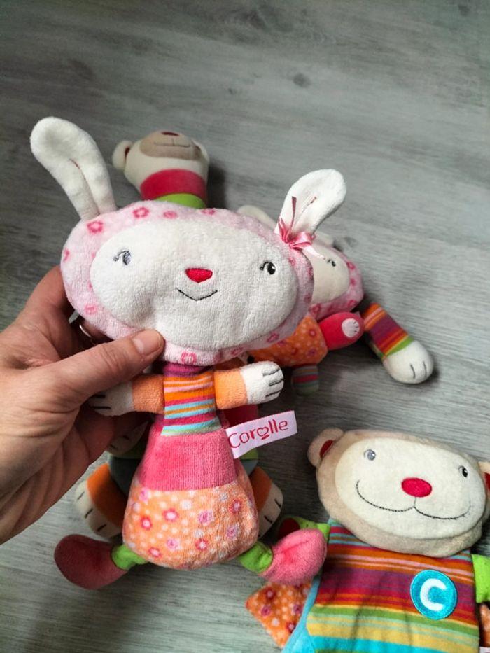 Lot de 4 doudous peluches corolle multicolore - photo numéro 4