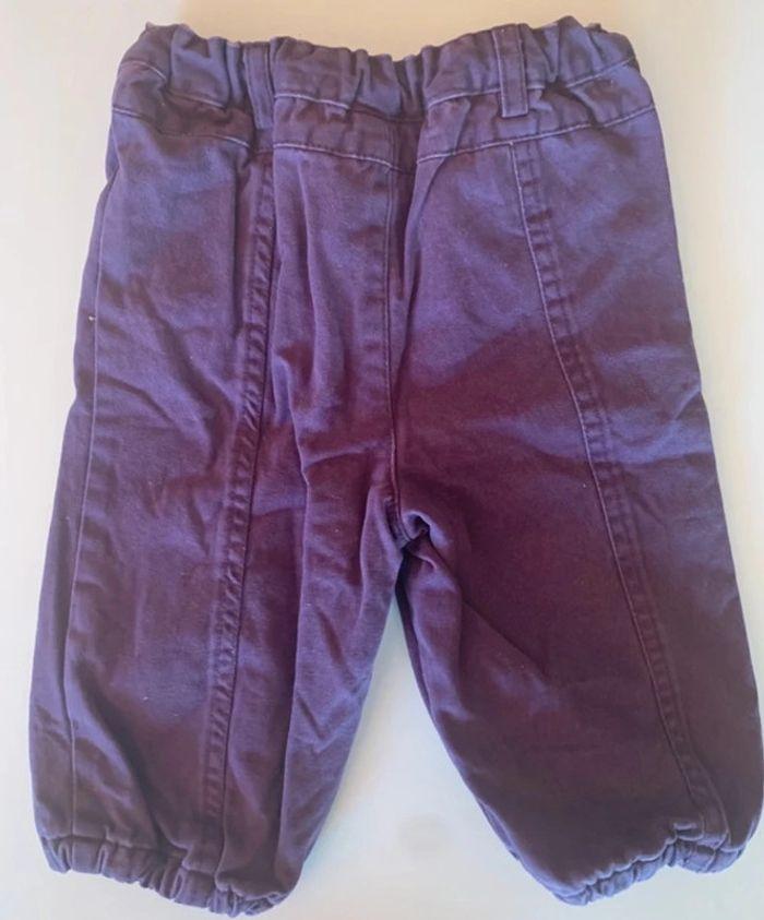 Petite pantalon doublé prune 12mois - photo numéro 5