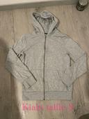 Sweat gilet veste à capuche zip devant gris kiabi taille S