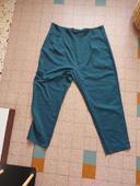 Pantalon taille haute bleu canard