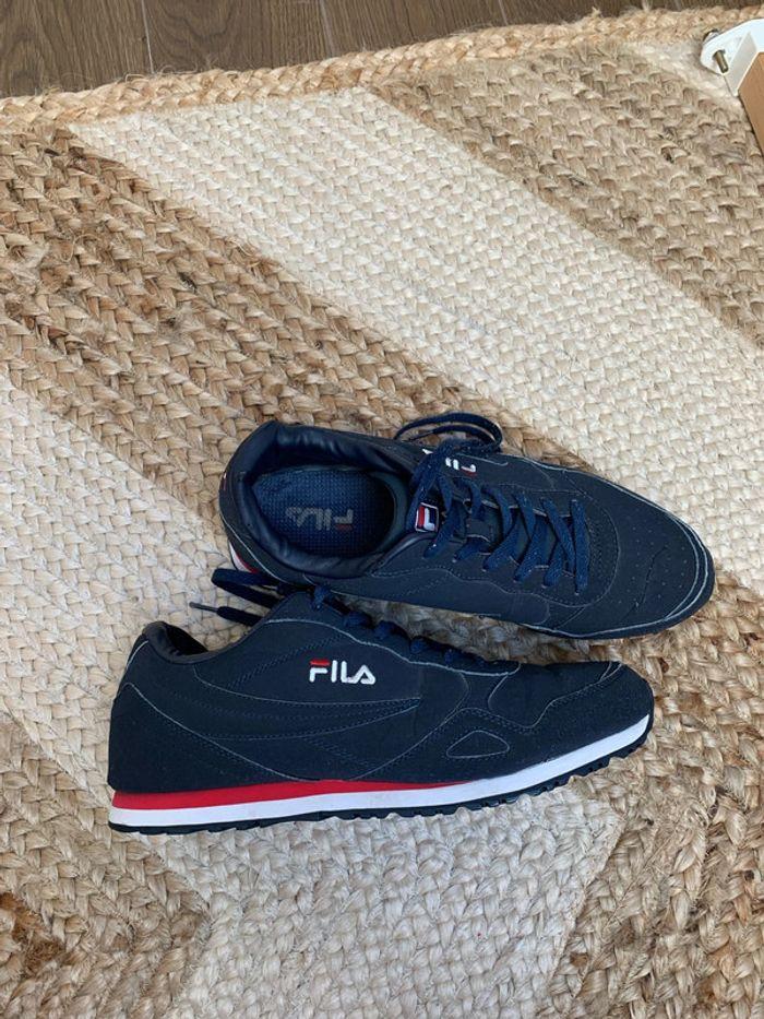 Baskets fila homme bleu marine/rouge - photo numéro 2