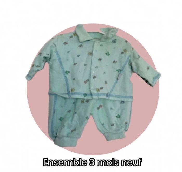 👶Ensemble  menthe 3 mois neuf 👶 - photo numéro 1