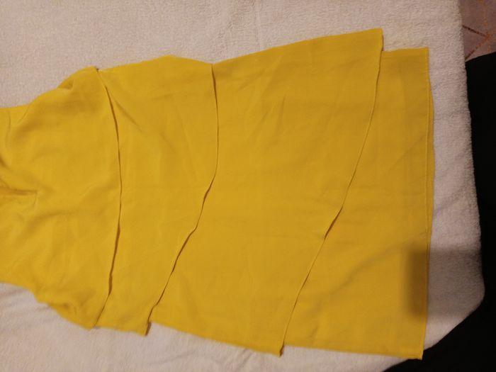 Petite robe jaune femme plus sac à main - photo numéro 5