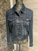 Veste blue jean originale boutons dorés et fils rouges M