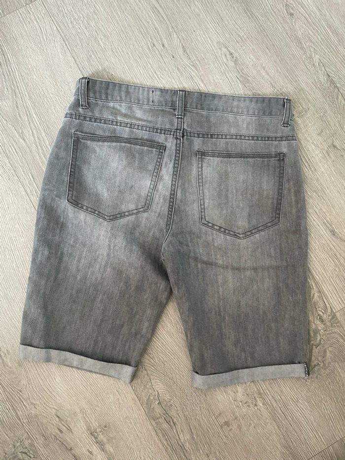 Bermuda short en jean noir gris effet délavé denim co taille W30 soit taille 40 - photo numéro 4