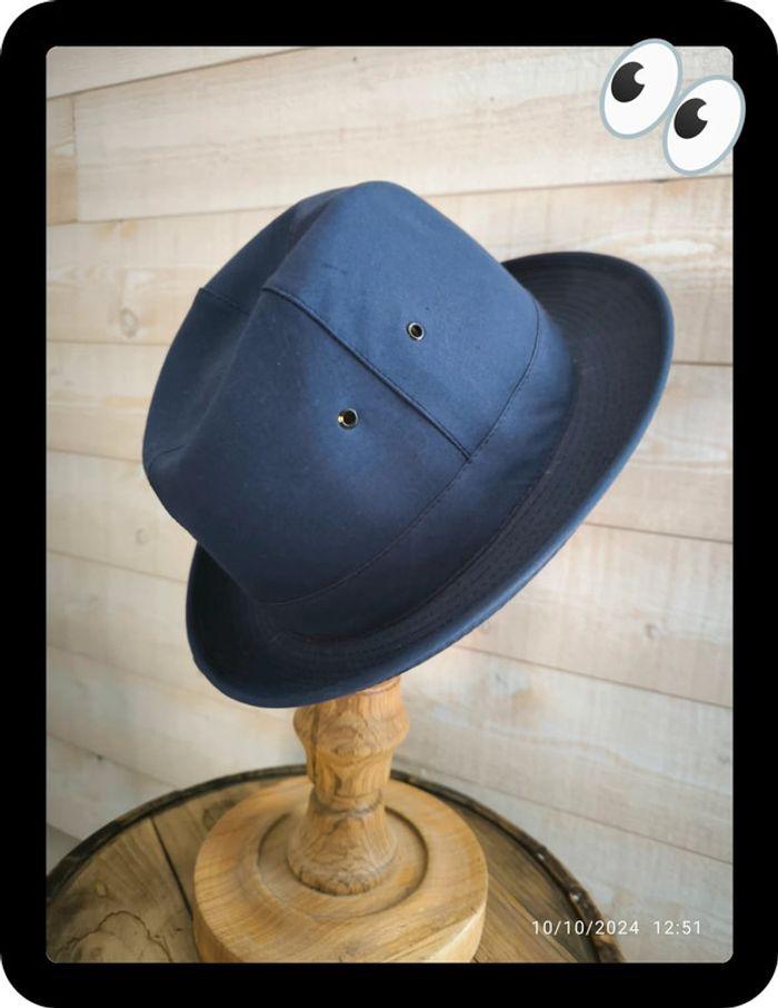 Chapeau fedora bleu vintage taille 54 - photo numéro 2