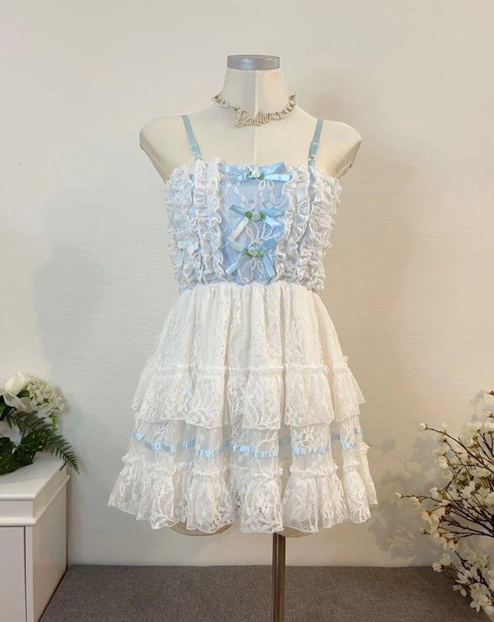 Dress Robe Blue Lolita Princess Barbie Cute Kawaii Cosplay - photo numéro 2