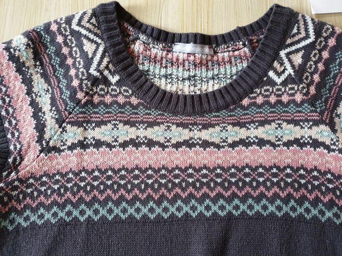 Pull gris jacquard - photo numéro 3