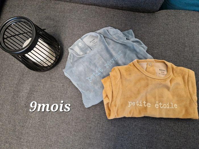 Lot de 2 body manches longues et 2 pyjamas velours - photo numéro 1