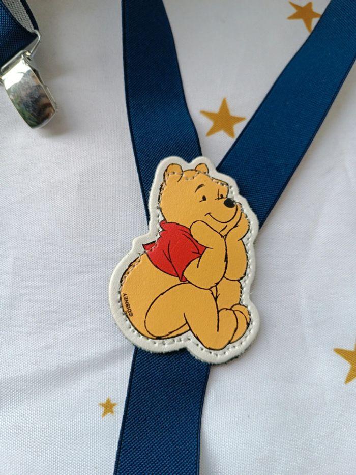 Bretelle Winnie l'ourson the pooh Disney bleu marine nuit blue strap réglable ajustable suspenders - photo numéro 2