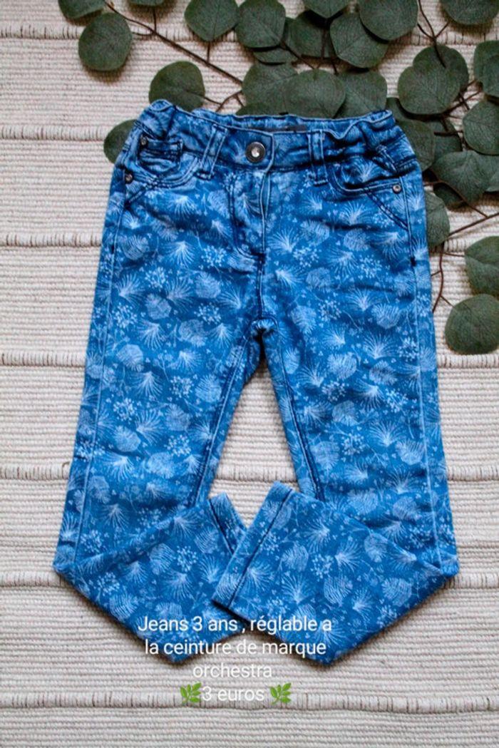 Jeans slim a motif 3 ans - photo numéro 1