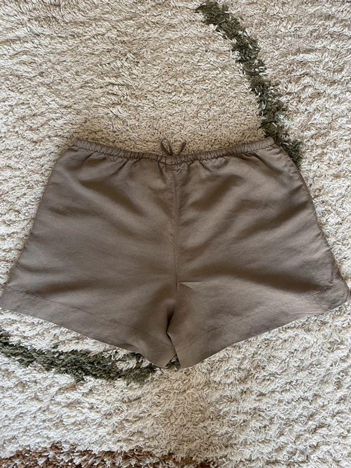 Short lounge beige/marron en lin mélangé taille M - photo numéro 2