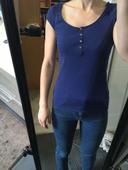 T-shirt top bleu