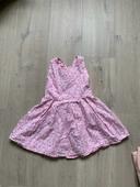 Robe courte rose et blanche - Jade création - 4 ans comme neuve