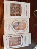 Lot 3.  Kit press on nails faux ongle + gel pads