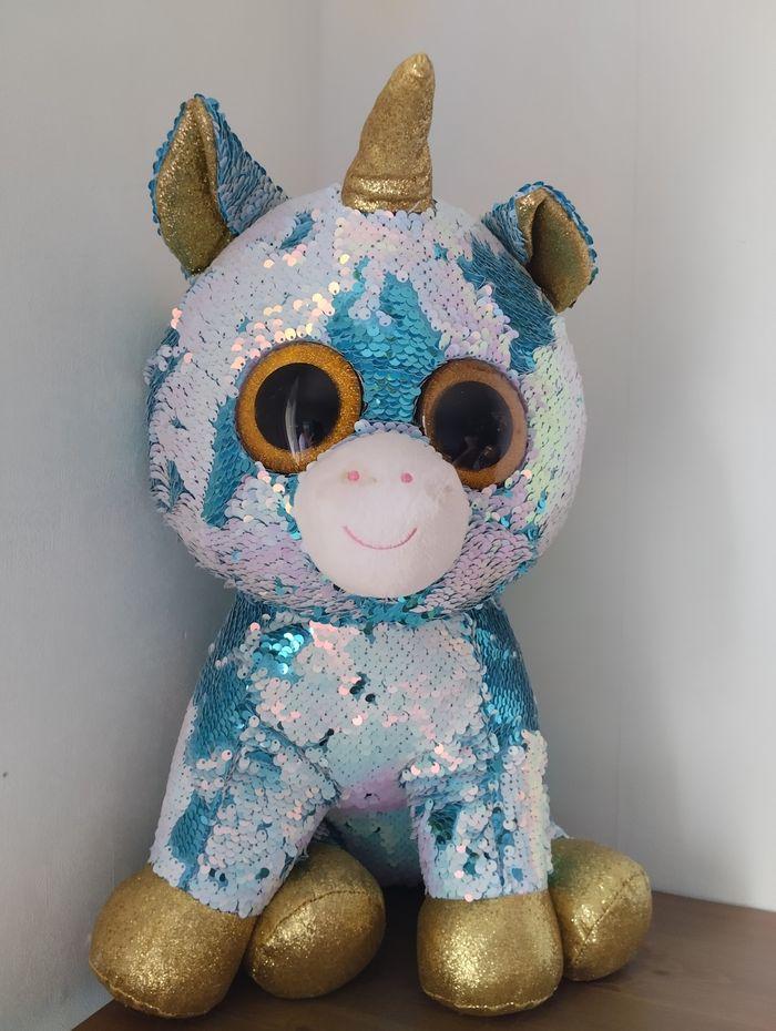 Superbe licorne Ty en sequins