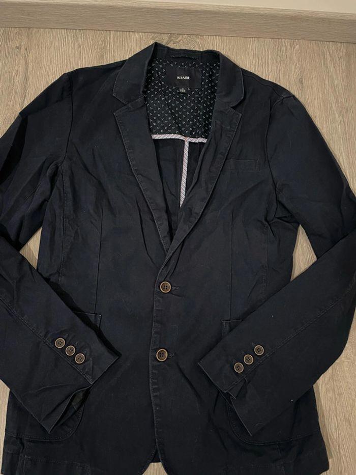 Veste style blazer bleu marine bouton aux manches kiabi taille M - photo numéro 2