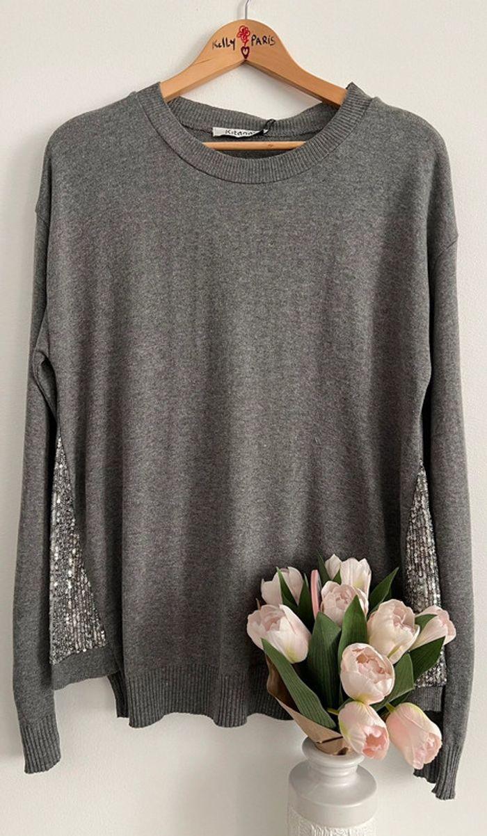 Sublime pull gris foncé détails en sequins 🤍🤍 - photo numéro 4