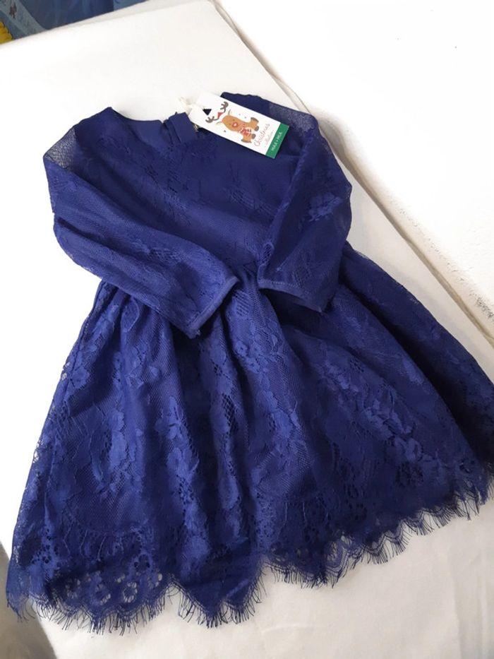 Robe dentelle bleu marine taille Max & Mia 92 cm 2 ans - photo numéro 7