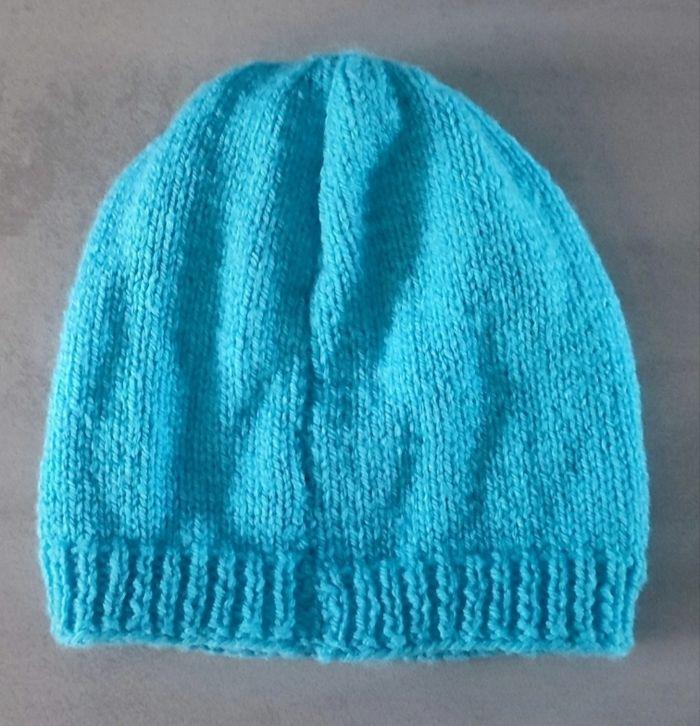 Bonnet bleu en laine taille 4 ans - photo numéro 2