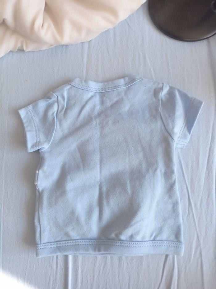 T-shirt manche courte croisé bébé bleu - photo numéro 2